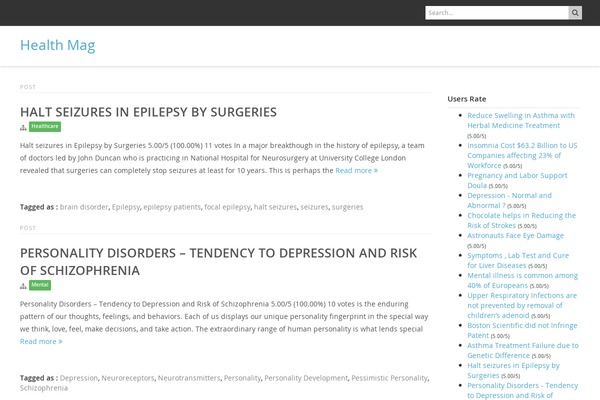 healthmagnus.com site used Sark Press