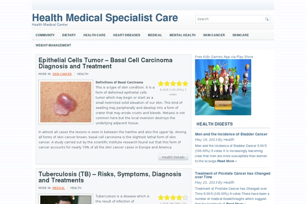 Health theme site design template sample