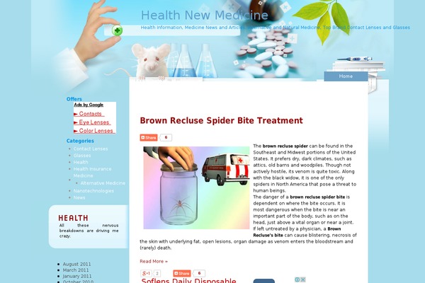 Health theme site design template sample