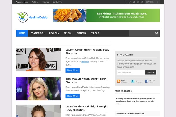 healthyceleb.com site used Newspaper Child