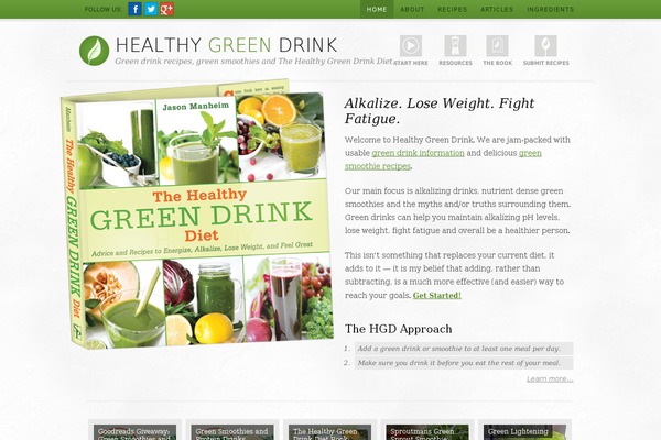 healthygreendrink.com site used Thesis 1.8.3