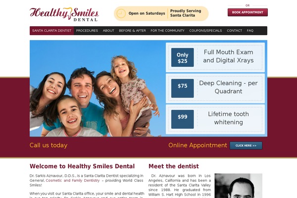 healthysmiles theme websites examples