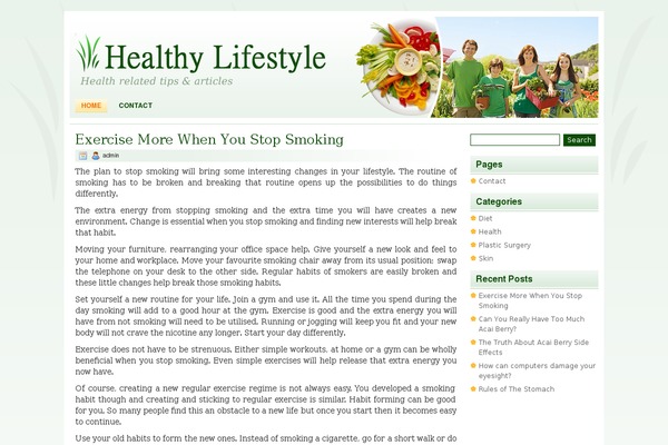 Healthylifestyle theme site design template sample