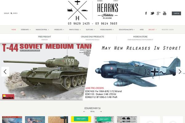 hearnshobbies.com site used X | The Theme