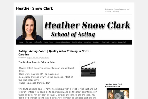 heathersnowclark.com site used Twenty Ten