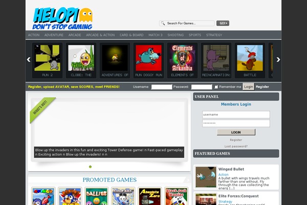 FunGames theme site design template sample