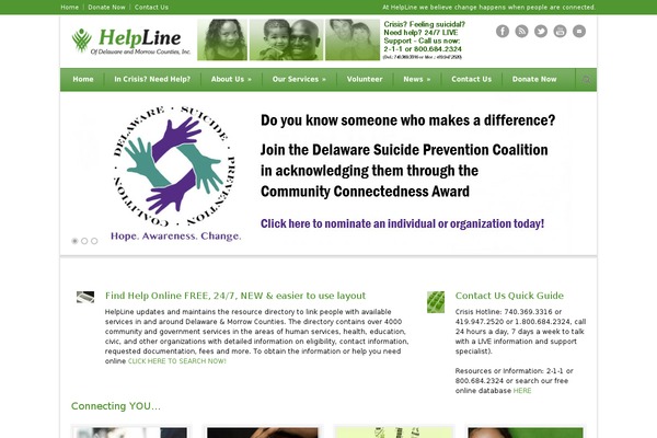 helplinedelmor.org site used Modernize v3.11