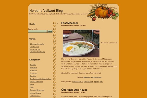 Harvest theme site design template sample
