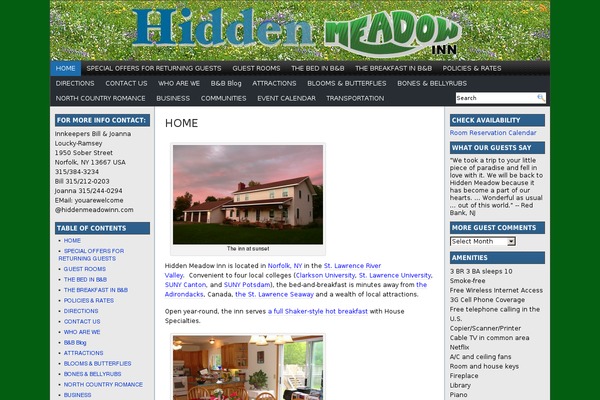 hiddenmeadowinn.com site used Eximius