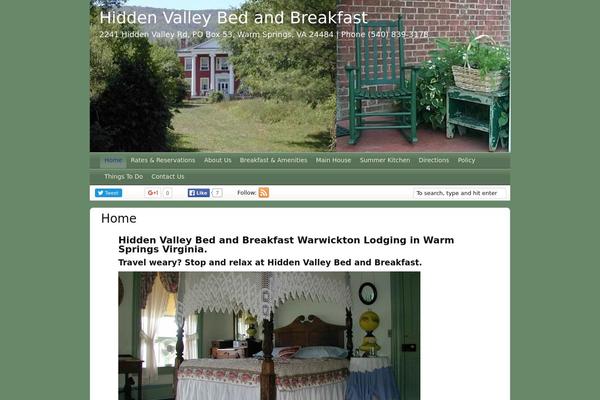 hiddenvalleybb.com site used Travel Blogger