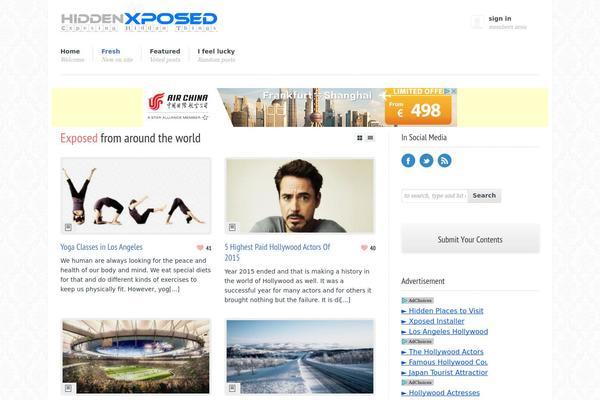 Hidden theme site design template sample