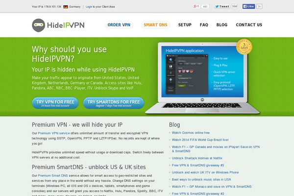 Site using Responsive Pricing Table plugin