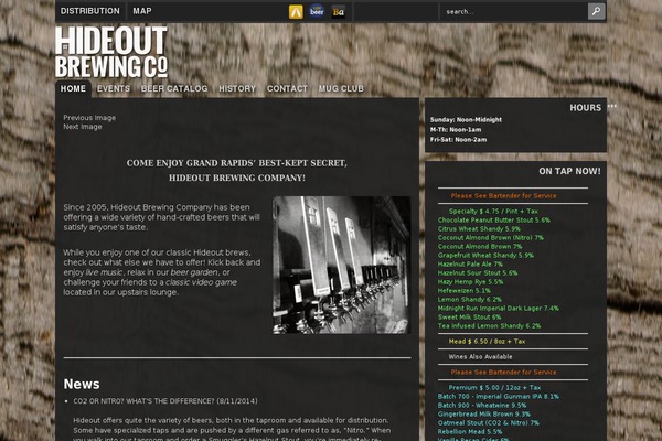 hideoutbrewing.com site used Retropolis