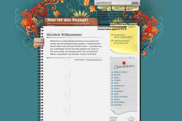 Notepad Chaos theme site design template sample