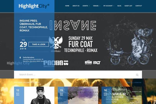 highlightcity.com site used Eventica-wp