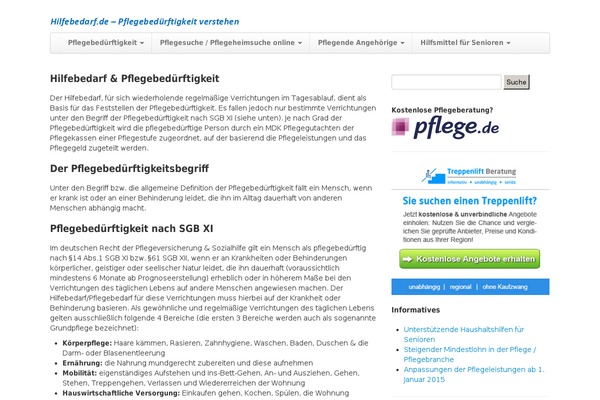 hilfebedarf.de site used WP MarketingStrap