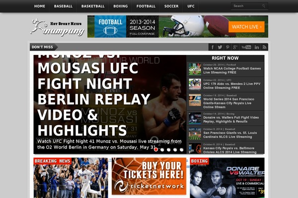 Gameday theme site design template sample