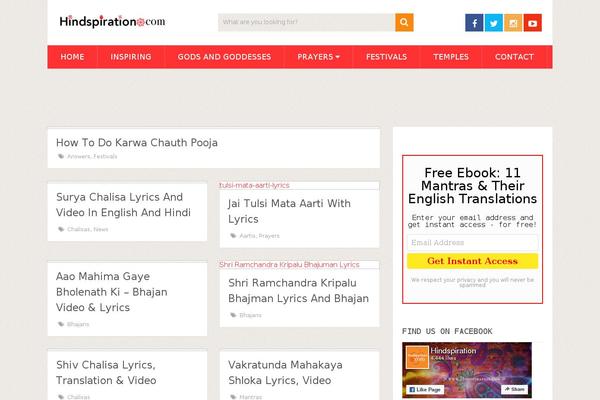 hindspiration.com site used MinimalBlog