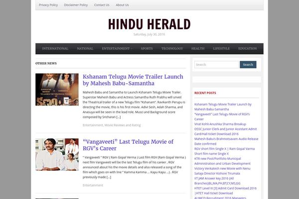 hinduherald.com site used Newsworld-free-version