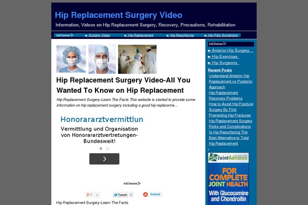 hipreplacementsurgeryvideo.com site used Slick