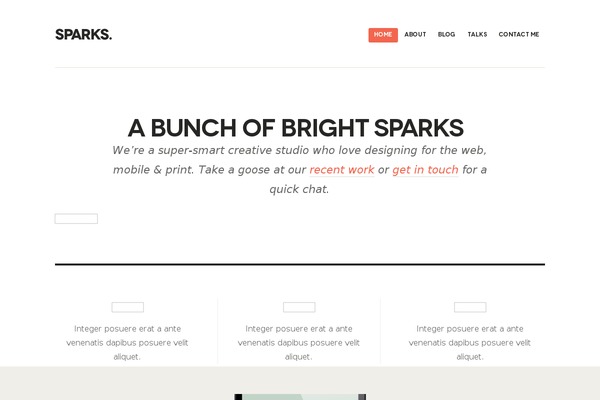 Sparks theme site design template sample