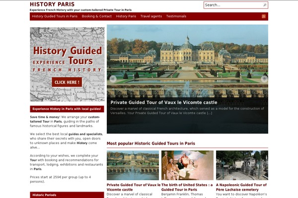 history-paris.com site used Arras WP theme