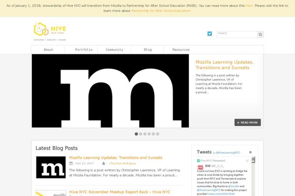 Hive theme site design template sample