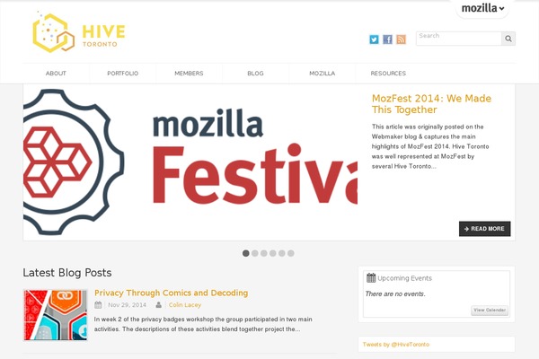 Hive theme site design template sample