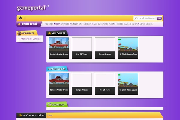 Gameportal theme site design template sample