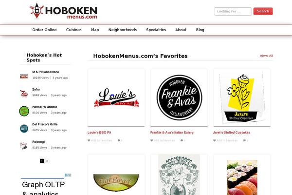 hobokenmenus.com site used Cuisine