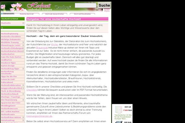 Hochzeit theme site design template sample
