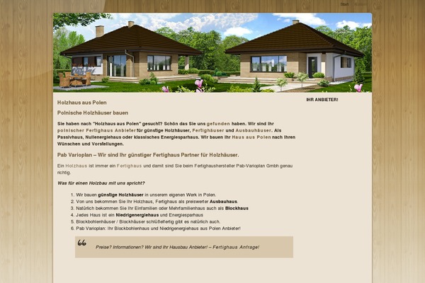 holzhauspolen.com site used Holz