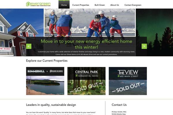 Evergreen theme site design template sample
