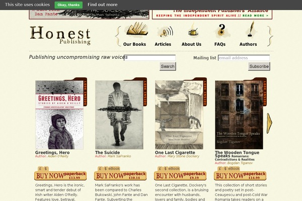 honestpublishing.com site used Honest