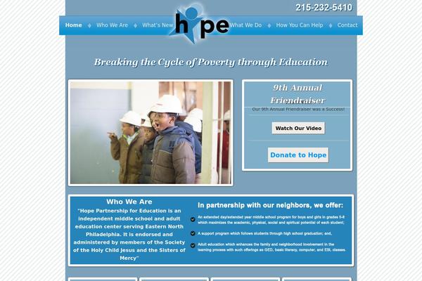 hopepartnershipforeducation.org site used Hope