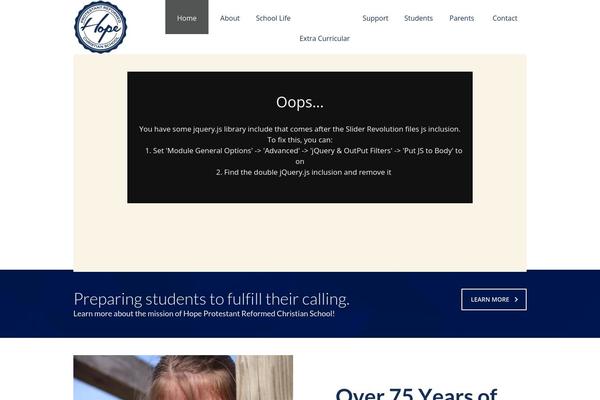 Site using Page-builder plugin