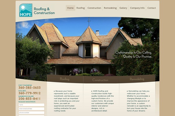 Hope theme site design template sample