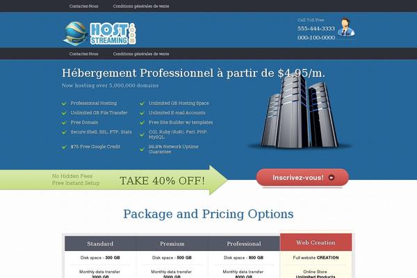 Webhosting theme site design template sample
