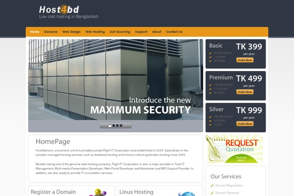 Hosting Square theme site design template sample