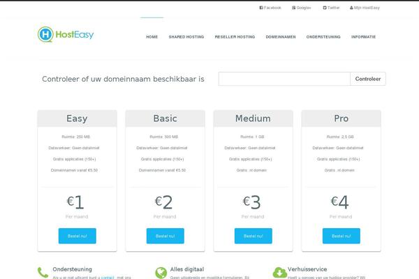 hosteasy.nl site used Hosteasy