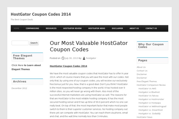 hostgatorcoupon123.com site used Techism