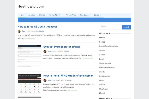 hosthowto.com site used Fuzion Blog
