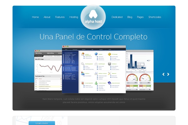 Alphahost theme site design template sample