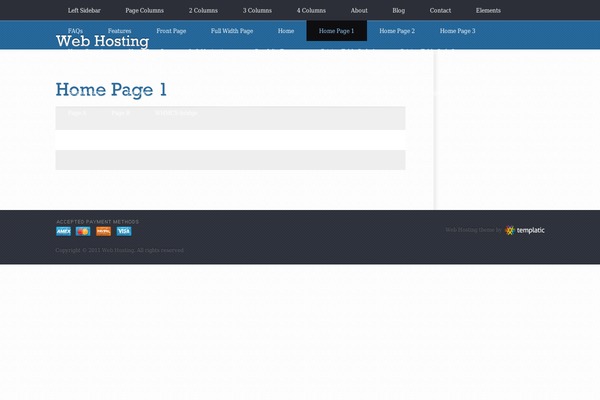Webhosting theme site design template sample