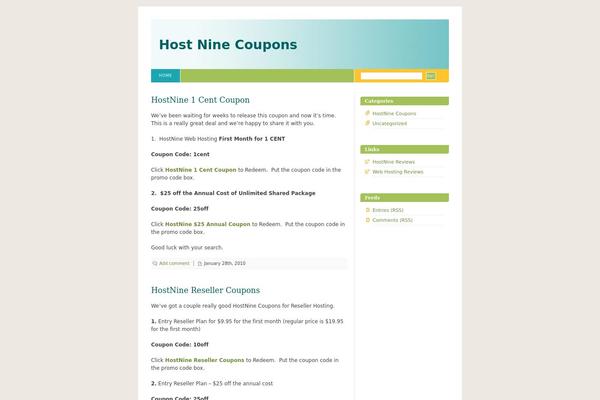 hostninecoupons.com site used Blixed-10