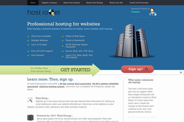 Webhosting theme site design template sample