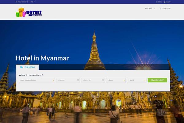 hotelsinmyanmar.com site used Slider