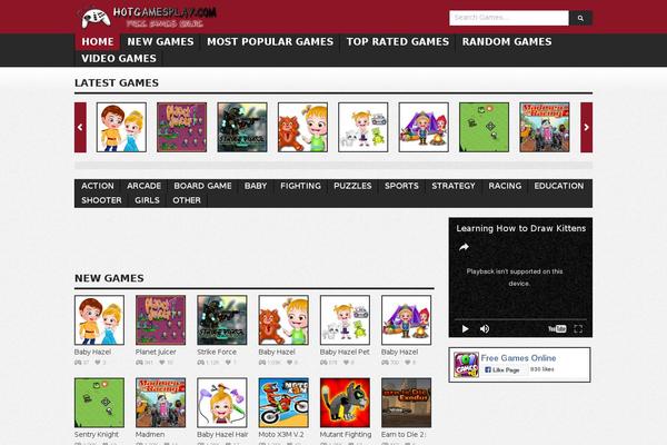 Games theme site design template sample