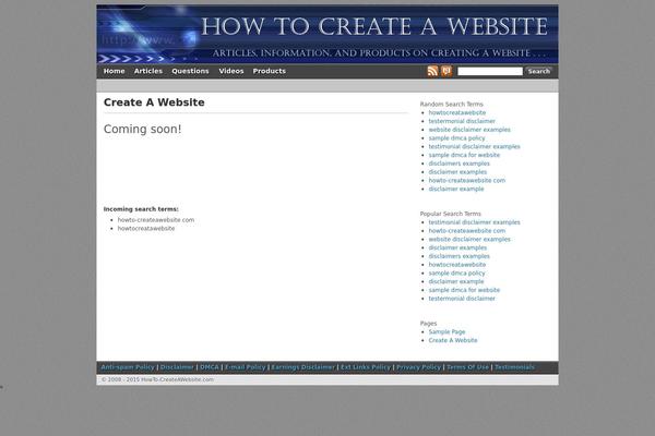 howto-createawebsite.com site used Hmtpro4