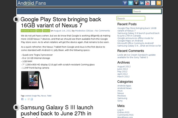 DroidPress theme site design template sample